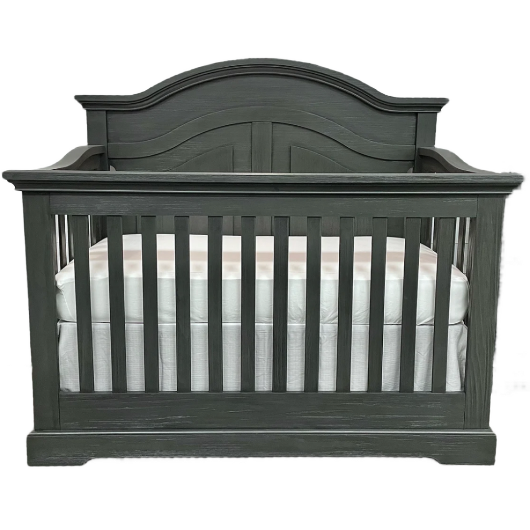 Camille Curved Convertible Crib Weathered Grey