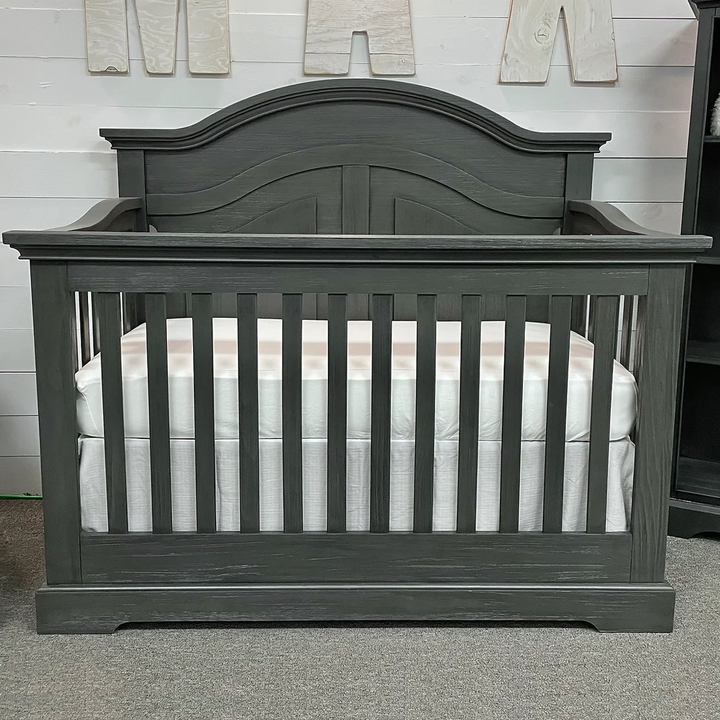 Camille Curved Convertible Crib Weathered Grey