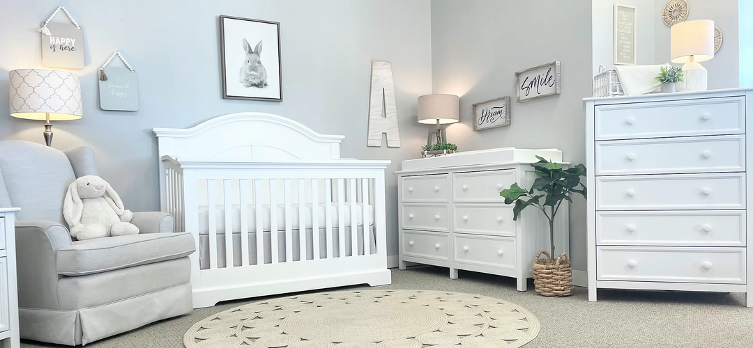Camille Curved Convertible Crib Bright White