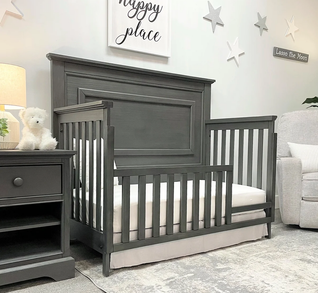 William Straight Panel Convertible Crib Weathered Grey