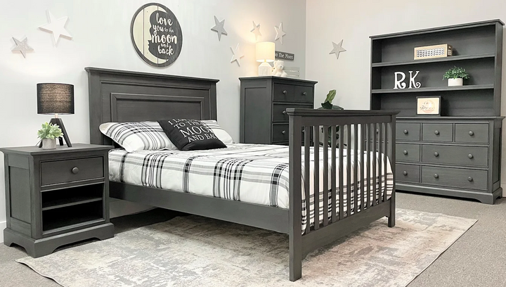 William Straight Panel Convertible Crib Weathered Grey