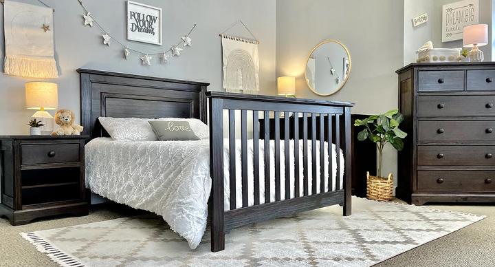 William Straight Panel Convertible Crib Weathered Espresso