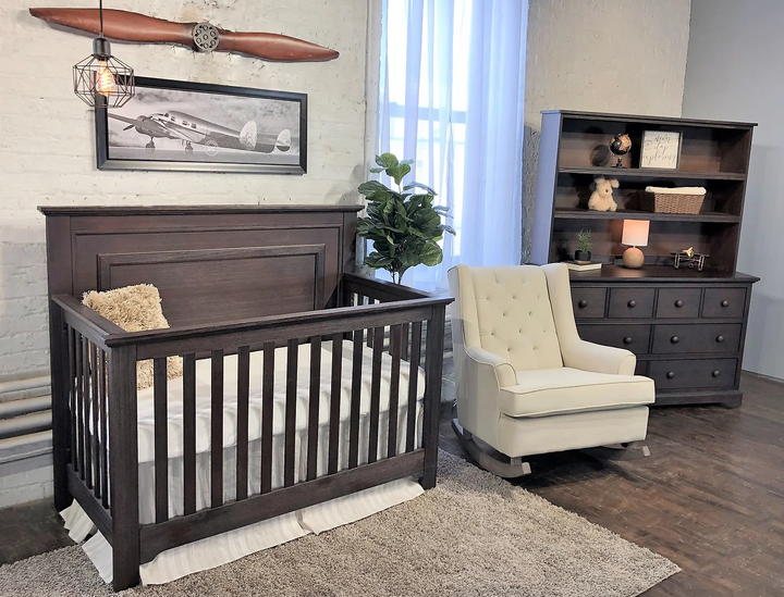 William Straight Panel Convertible Crib Weathered Espresso