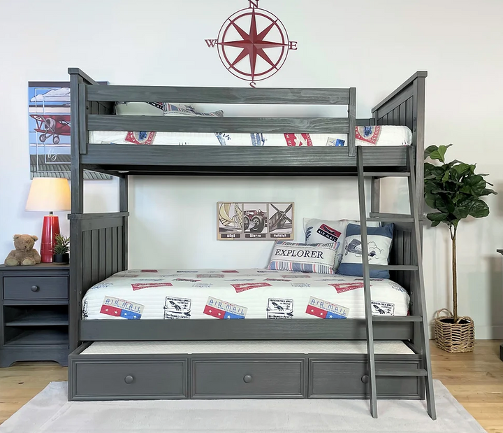 Jordan Twin/Twin Bunkbed With Ladder Weathered Grey