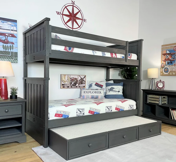 Jordan Twin/Twin Bunkbed With Ladder Weathered Grey