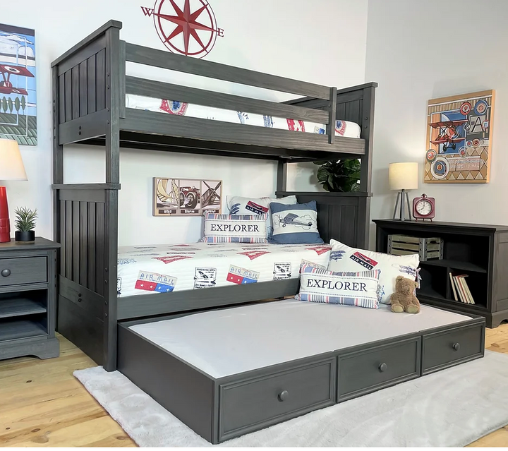 Jordan Twin/Twin Bunkbed With Ladder Weathered Grey