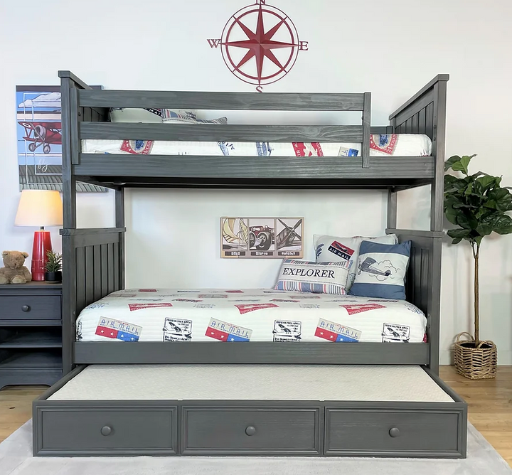 Jordan Twin/Twin Bunkbed With Ladder Weathered Grey