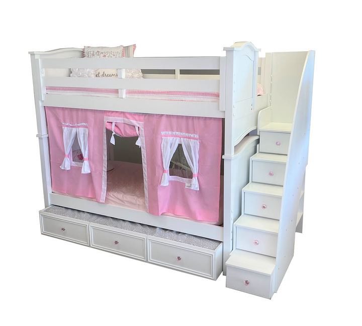 Ashton Twin/Twin Bunkbed with Stairs White