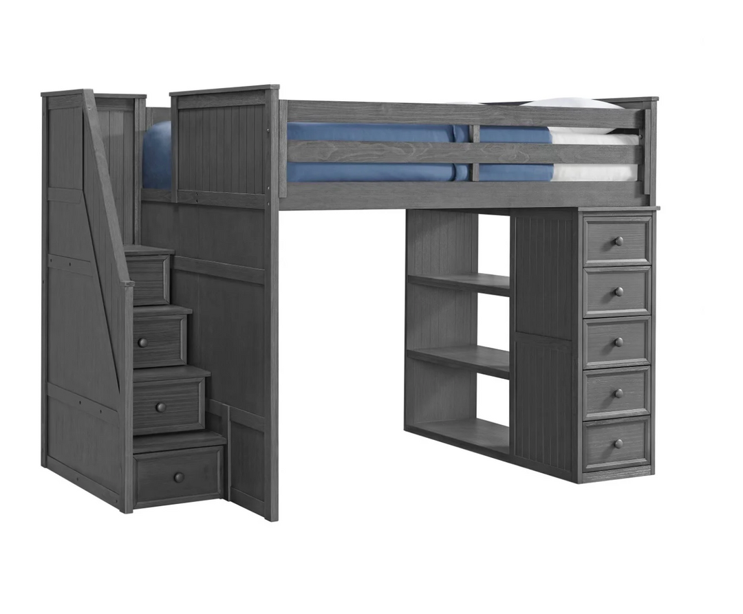 Full Multifunction Loft Bed - Weathered Grey